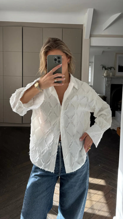 Charli Marlowe stripe shirt in white