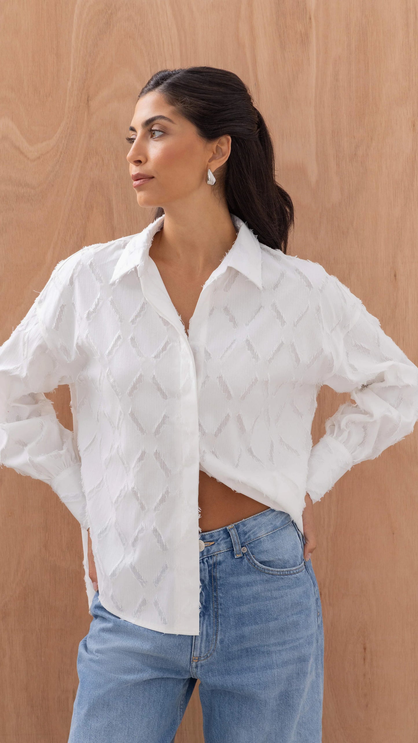 Charli Marlowe stripe shirt in white 5