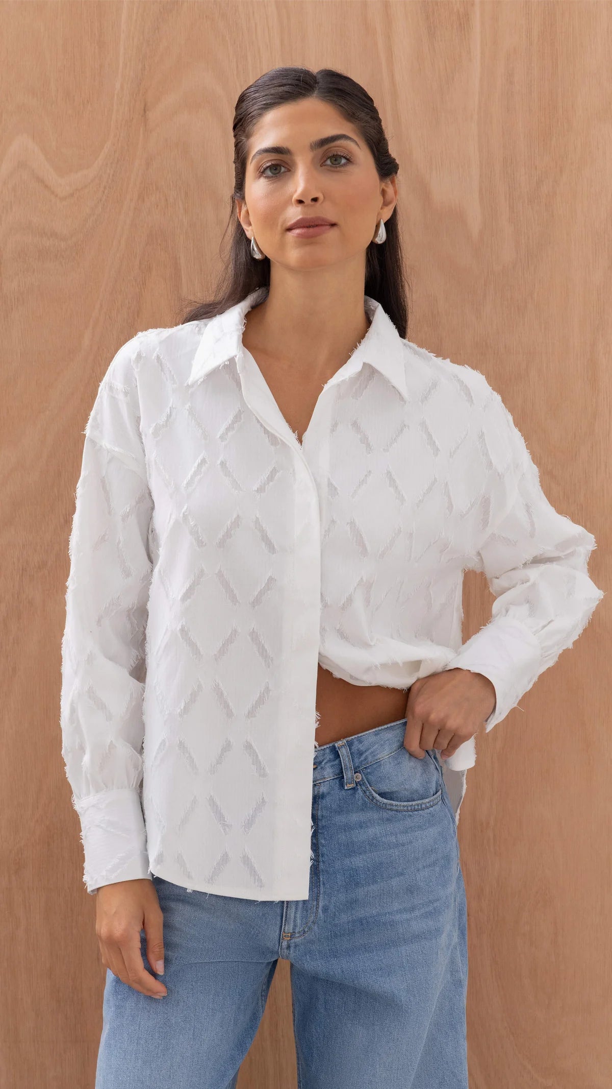 Charli Marlowe stripe shirt in white 6