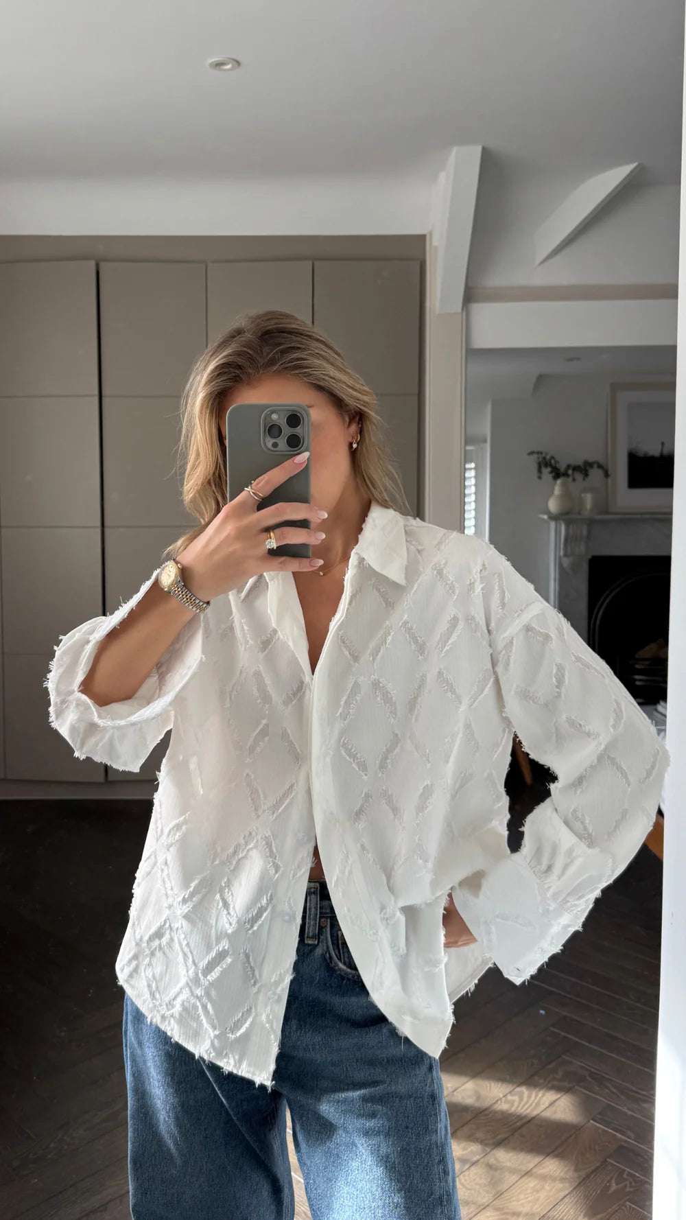 Charli Marlowe stripe shirt in white 7