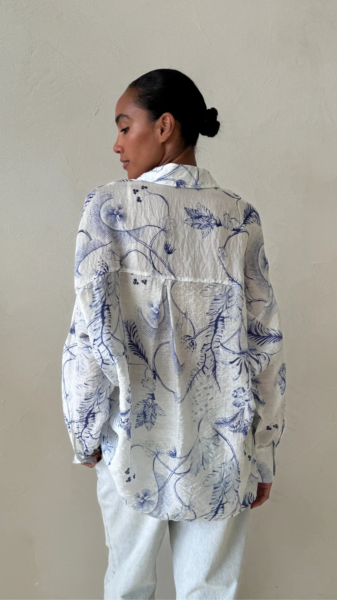 Charli – Maxine shirt in blue back shot