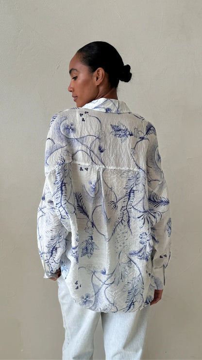 Charli – Maxine shirt in blue back shot