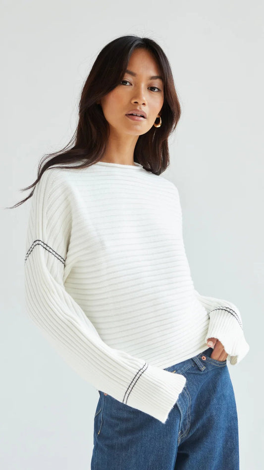 Charli Anna Sweater ivory close up