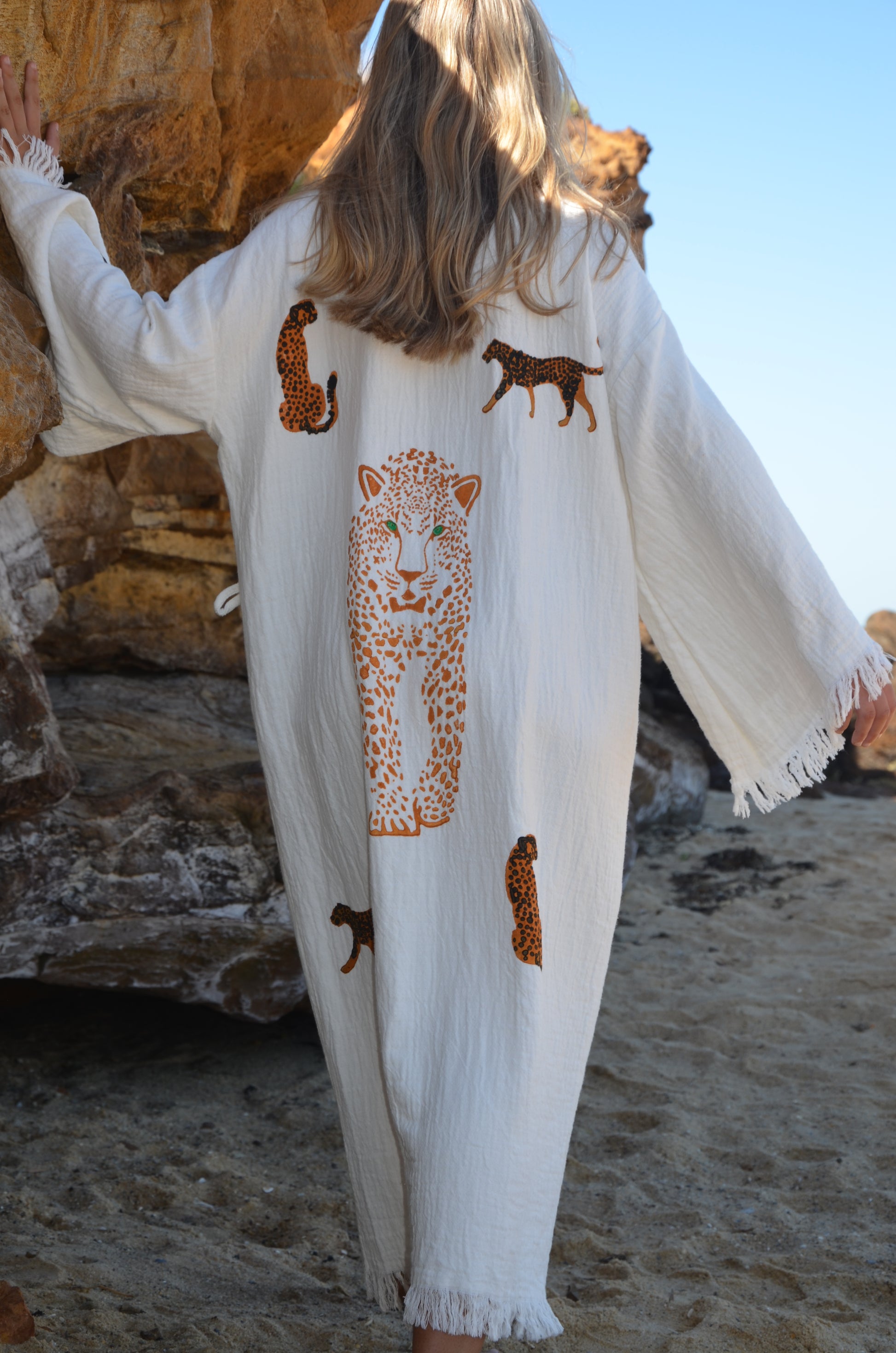 Patara Life Cheetah robe, back shot
