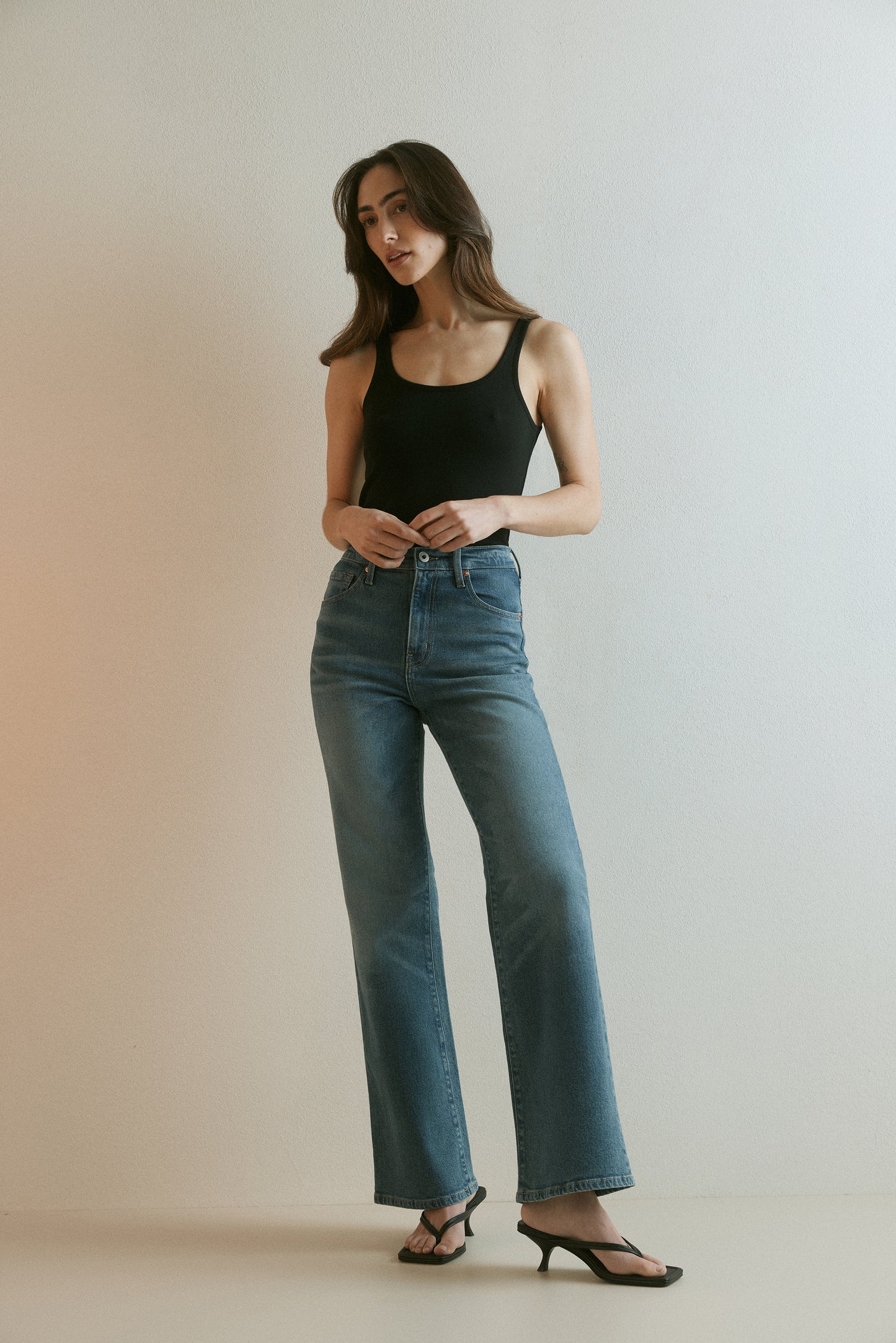 Outland Denim Cindy high bootleg laguna on film 3