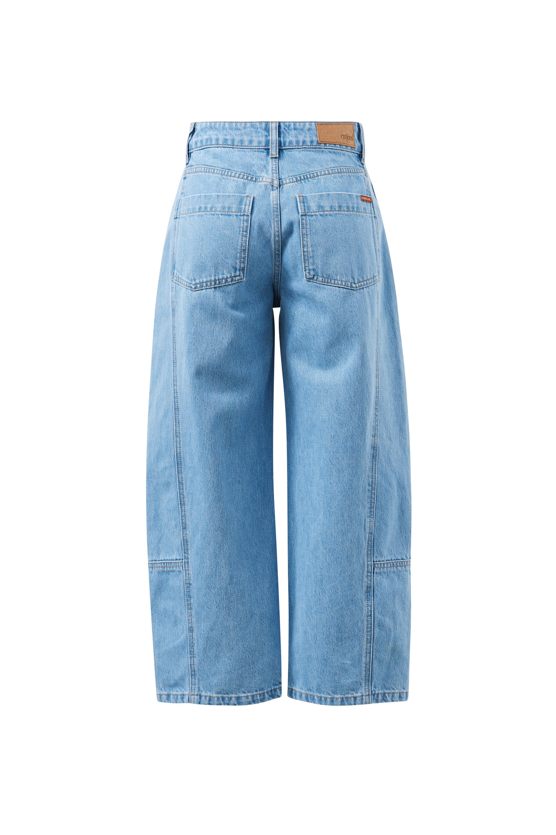 Ceres Life Demi barrel leg in vintage blue flat lay back