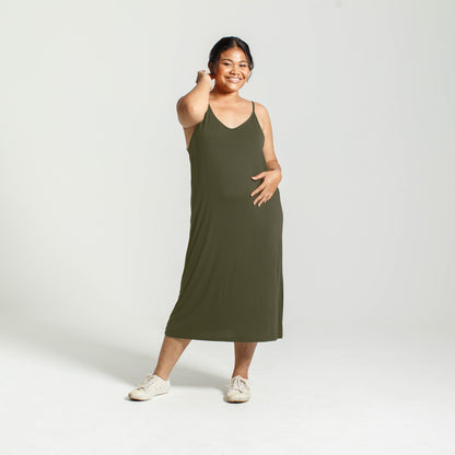 Dorsu singlet dress in olive