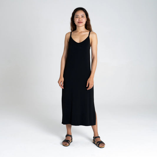 Dorsu singlet dress front angle in black