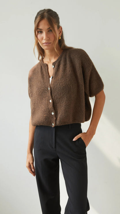 Charli Emme Cardigan in espresso 2