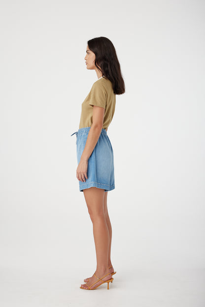 Outland Denim Eden Shorts in Bluejay side shot