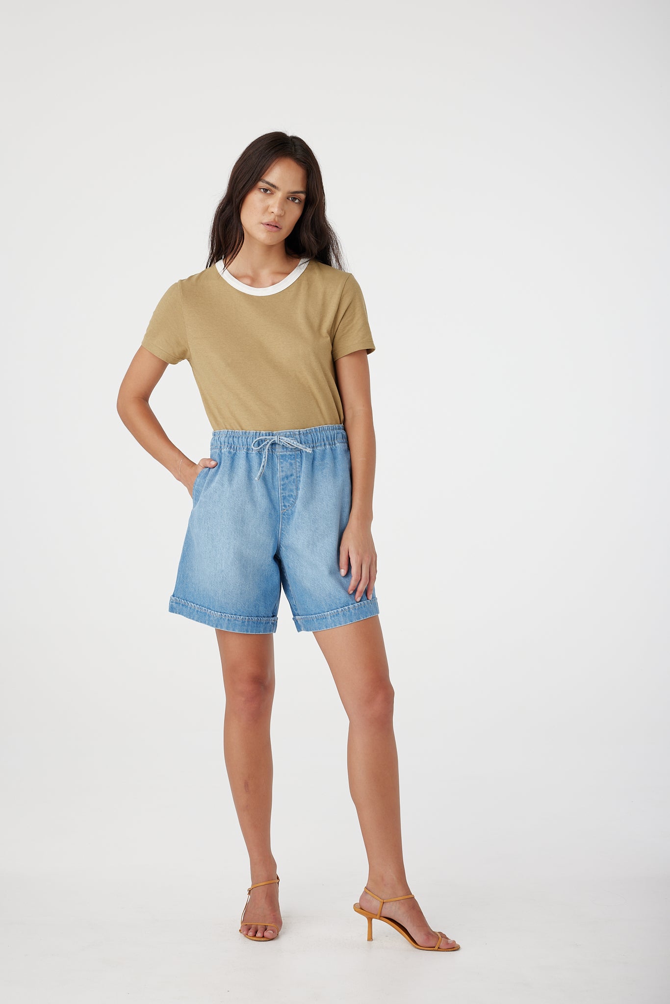 Outland Denim Eden Shorts in Bluejay 2