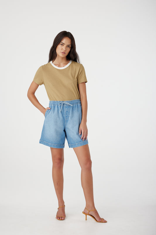 Outland Denim Eden Shorts in Bluejay 2