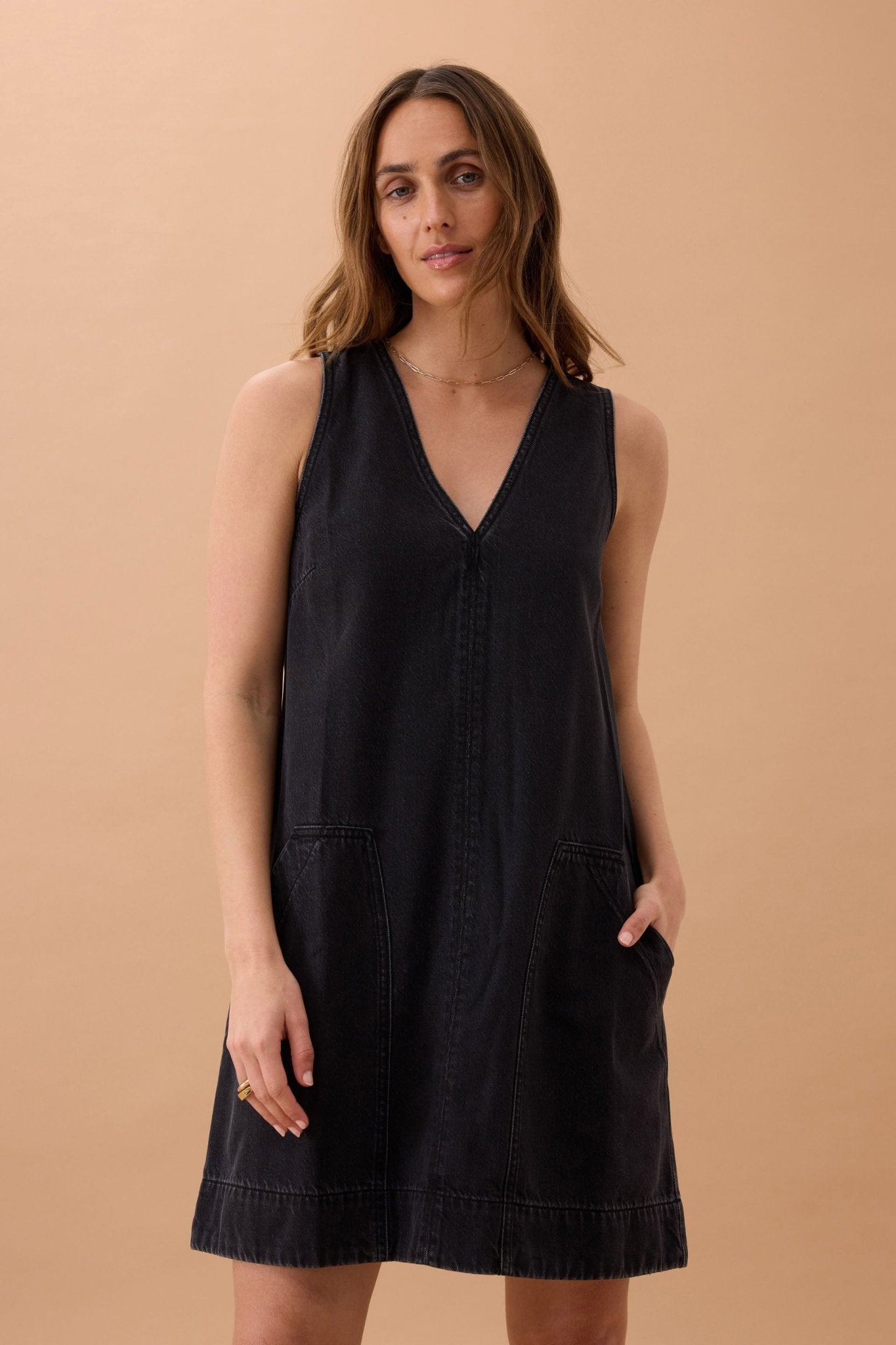 Ceres Life Emme Shift Dress hand in pocket