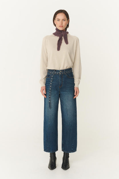 Rowie heritage barrel leg jeans in classic indigo shot 1