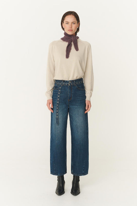 Rowie heritage barrel leg jeans in classic indigo shot 1