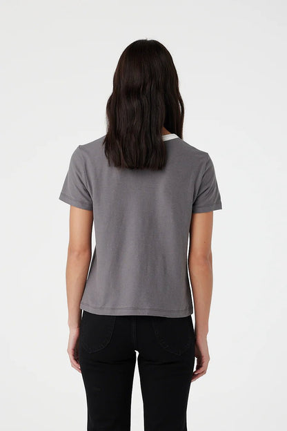 Outland Denim Ivy tee in charcoal back shot