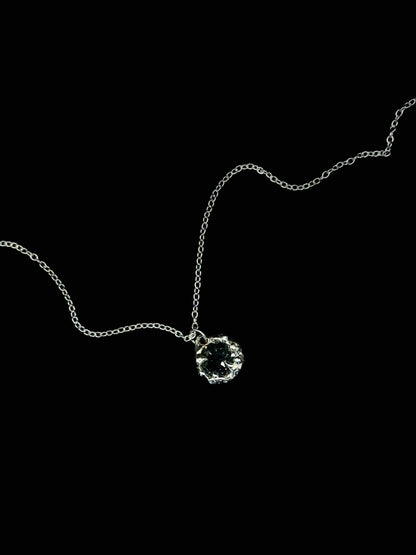 Karlek sterling silver necklace with green tourmaline gemstone