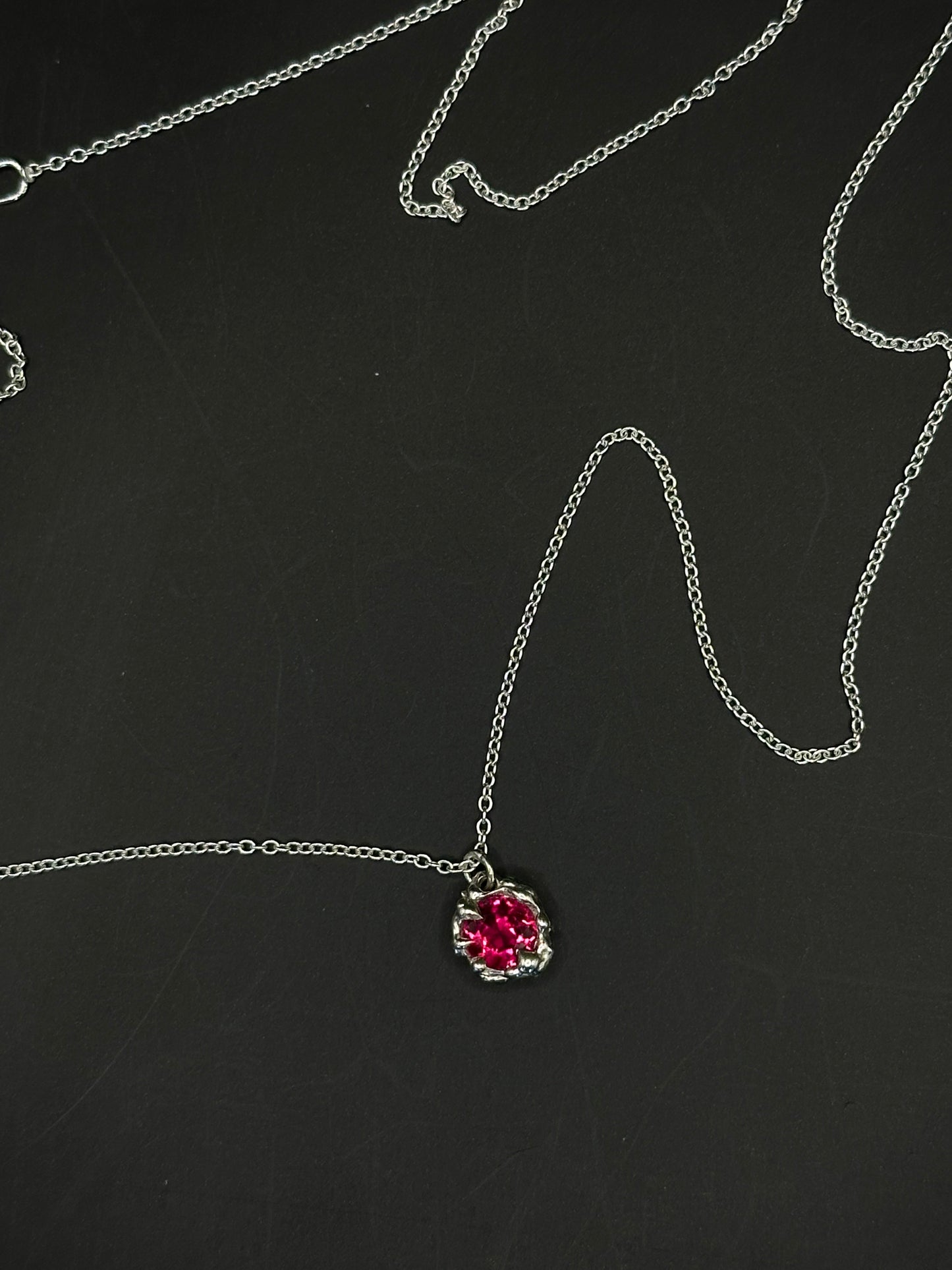 Karlek sterling silver necklace with ruby