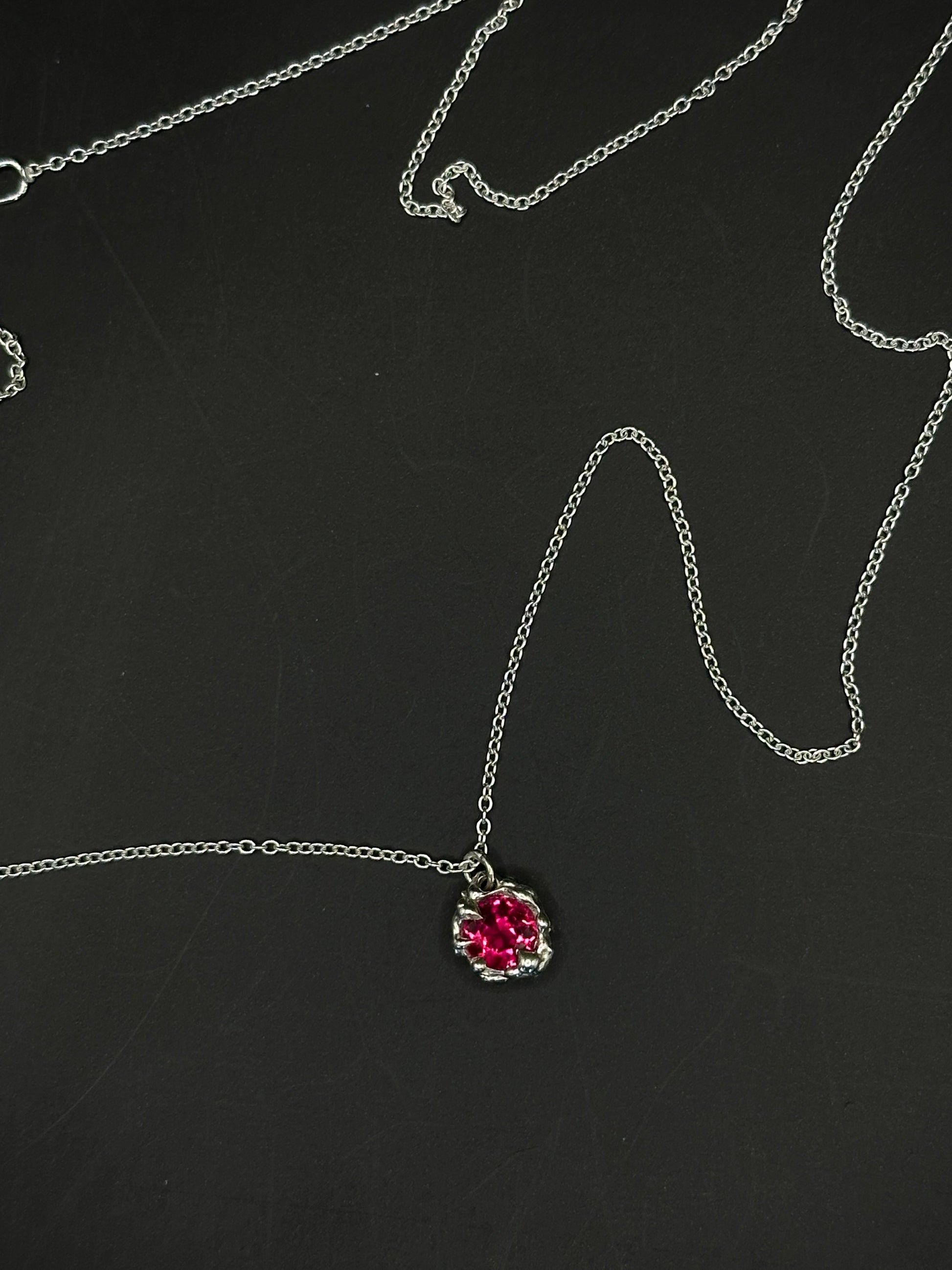 Karlek sterling silver necklace with ruby