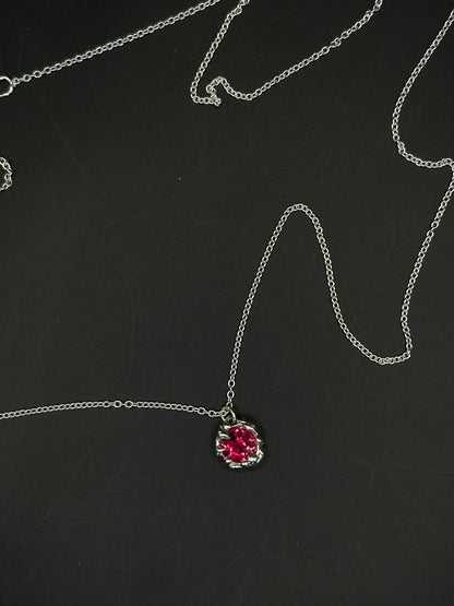 Karlek sterling silver necklace with ruby