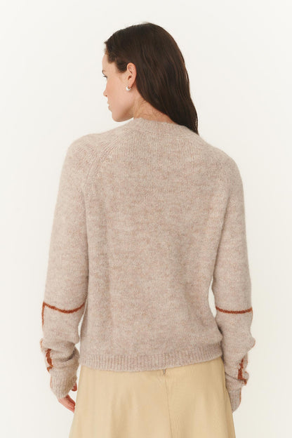 Rowie Lana knit jumper in fawn back shot