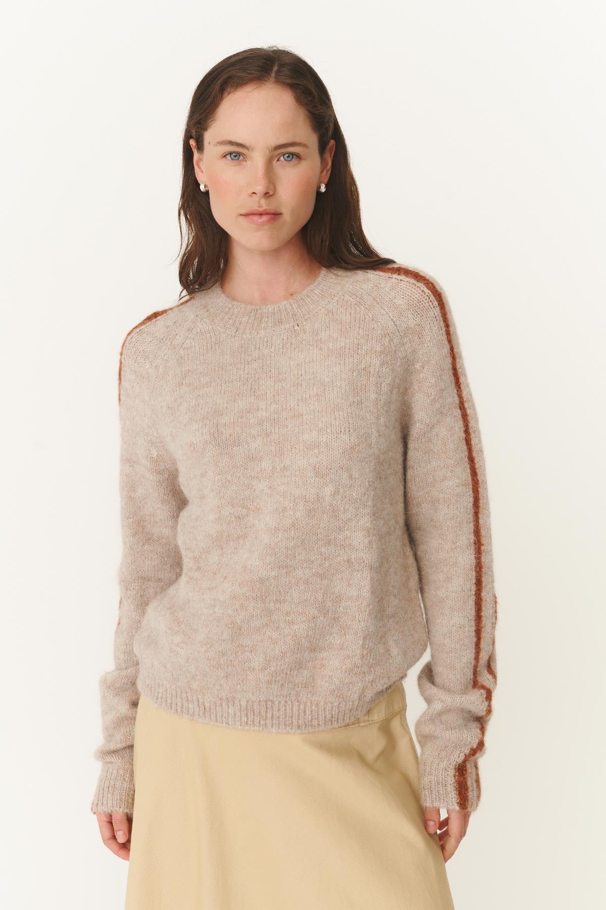 Rowie Lana knit jumper in fawn 1