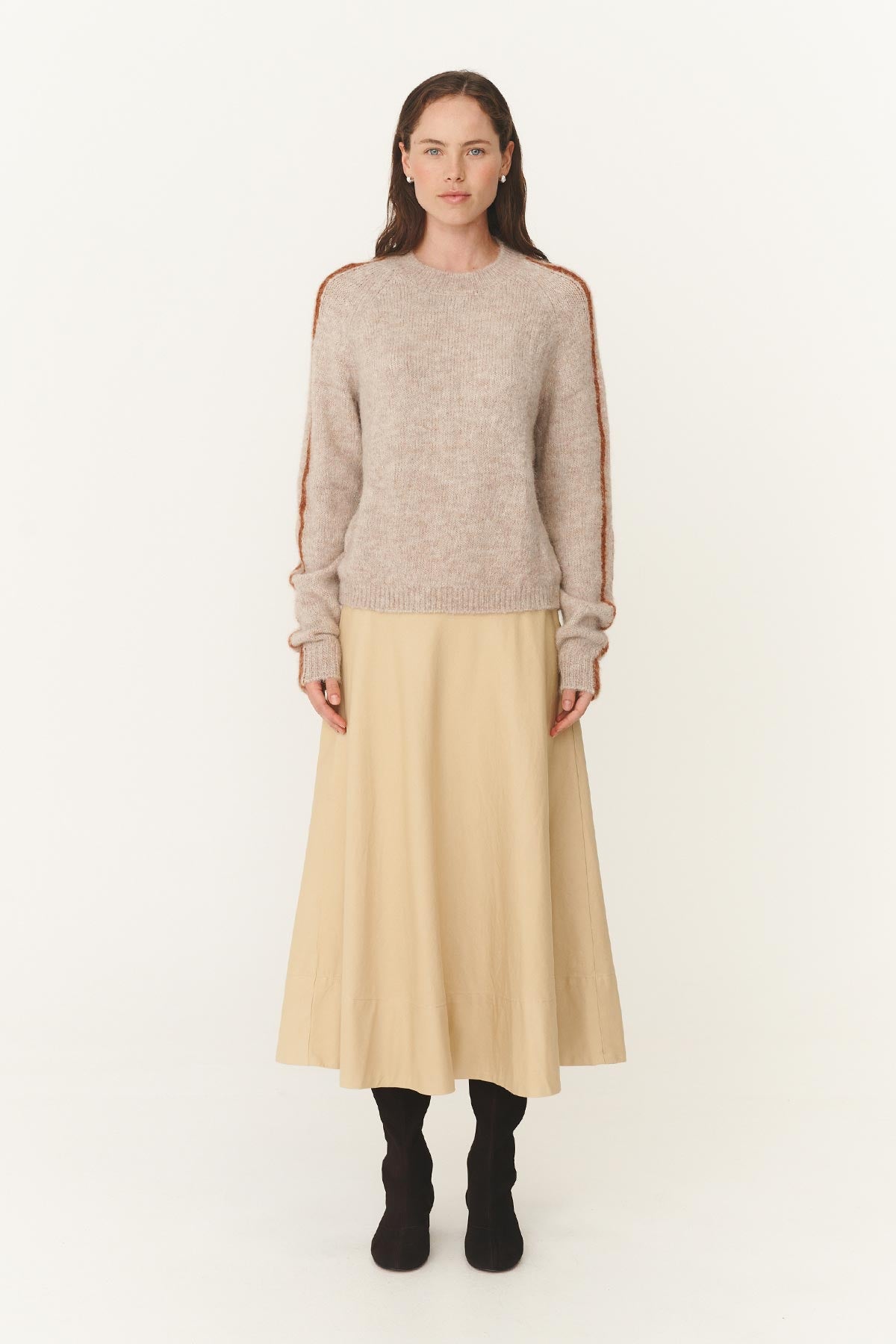 Rowie Lana knit jumper in fawn 2