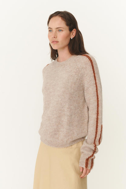 Rowie Lana knit jumper in fawn side on