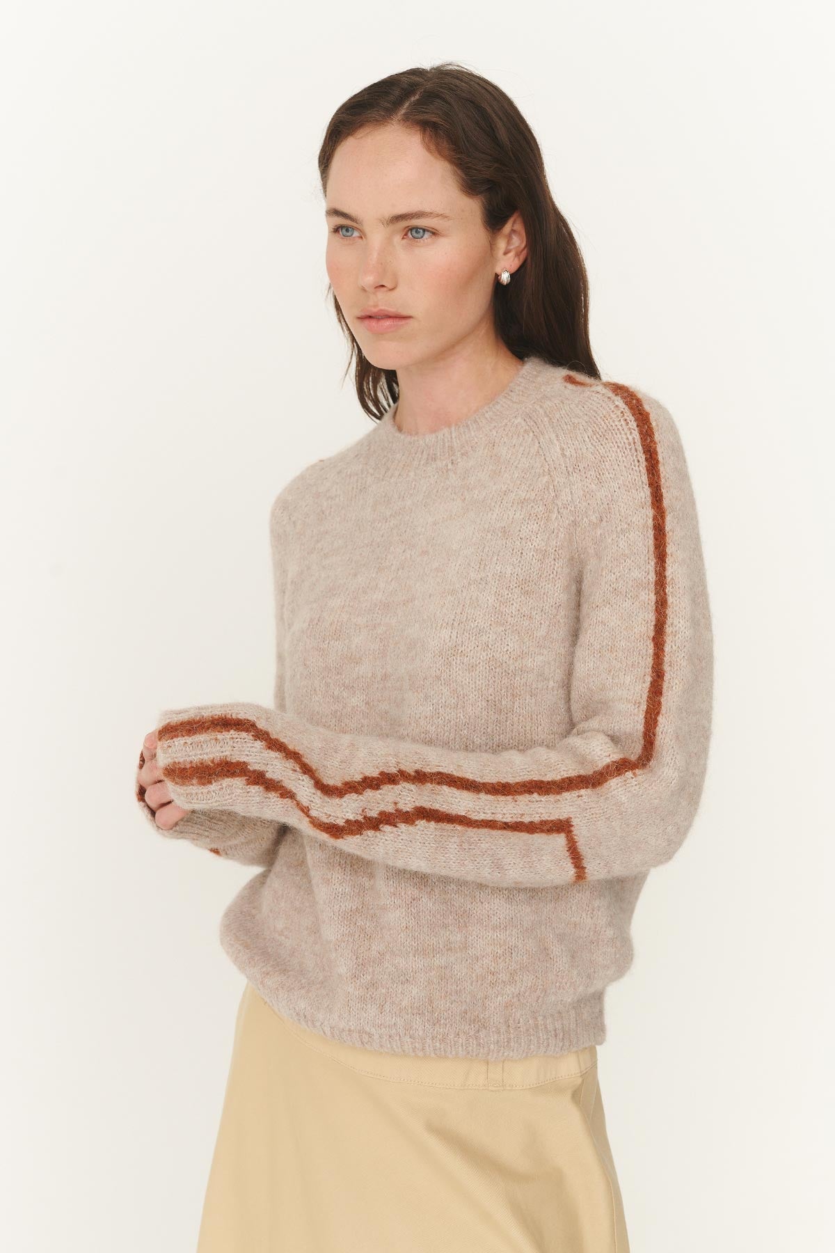 Rowie Lana knit jumper in fawn 4