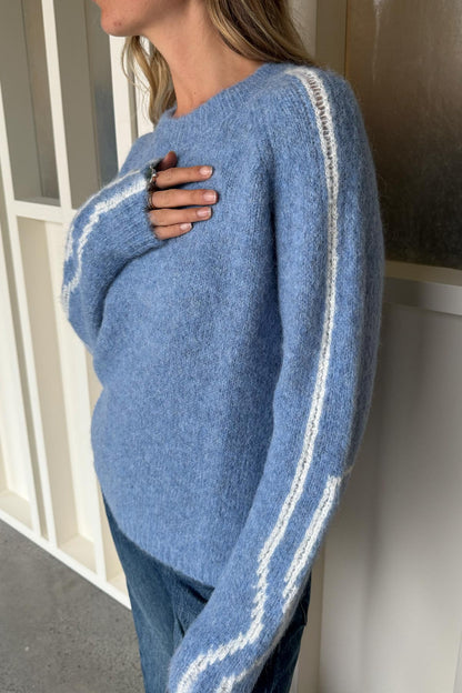 Rowie Lana Knit Jumper in Sky Blue close up