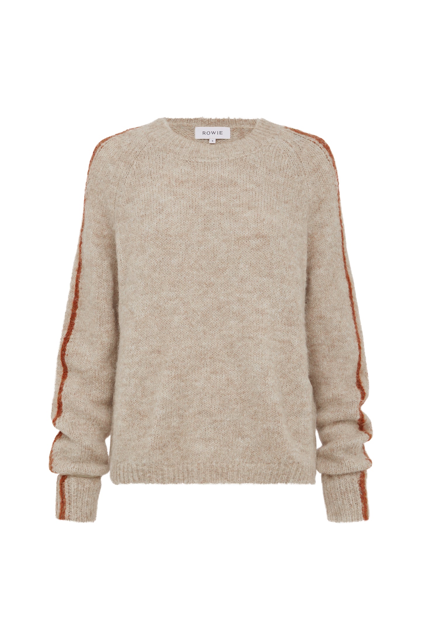 Rowie Lana knit jumper in fawn lat lay