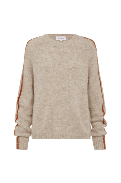 Rowie Lana knit jumper in fawn lat lay
