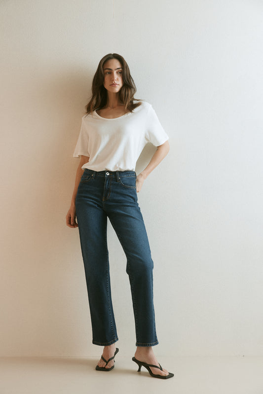 Outland Denim Lucy tee in white tucked 1