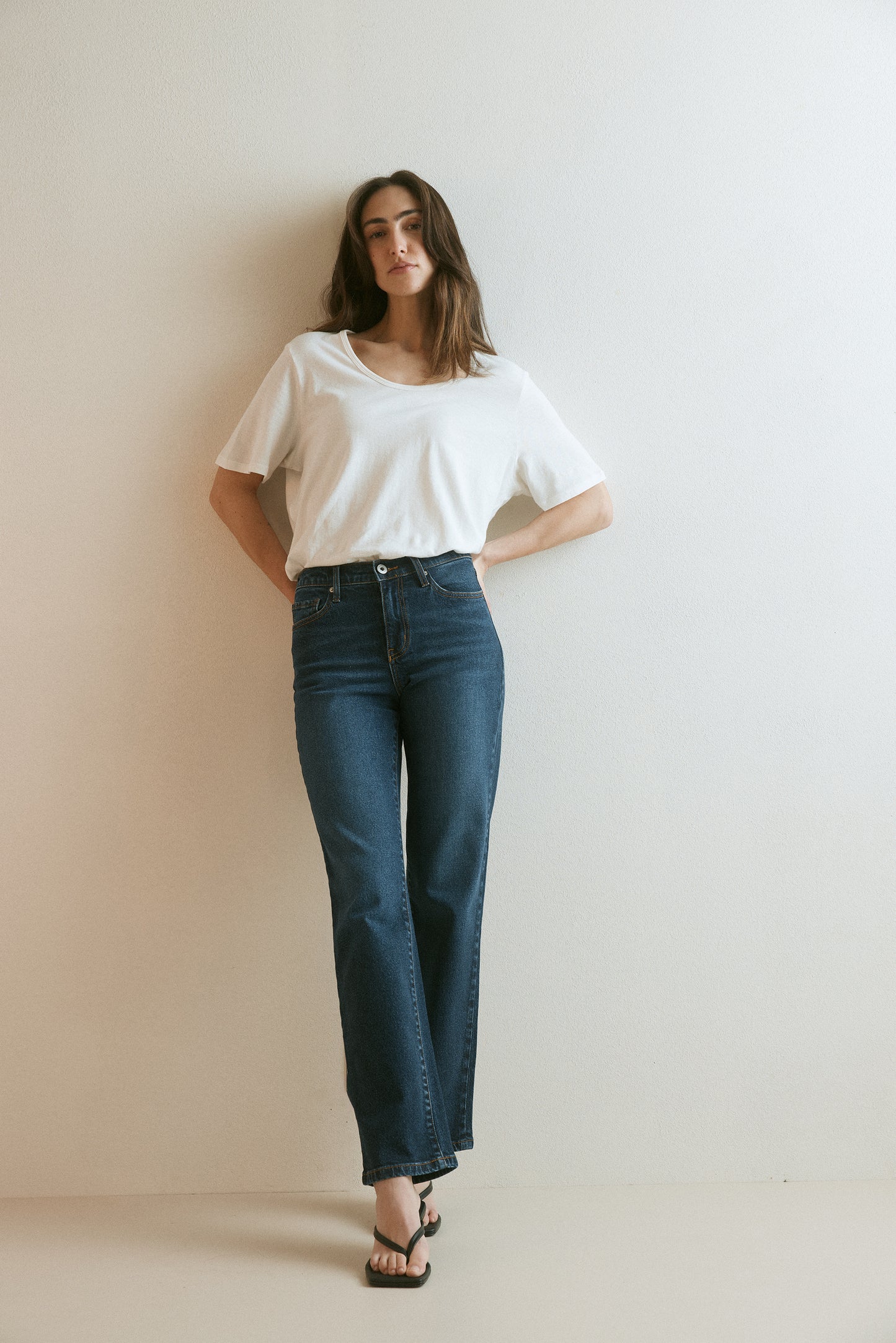 Outland Denim Lucy tee in white tucked 2
