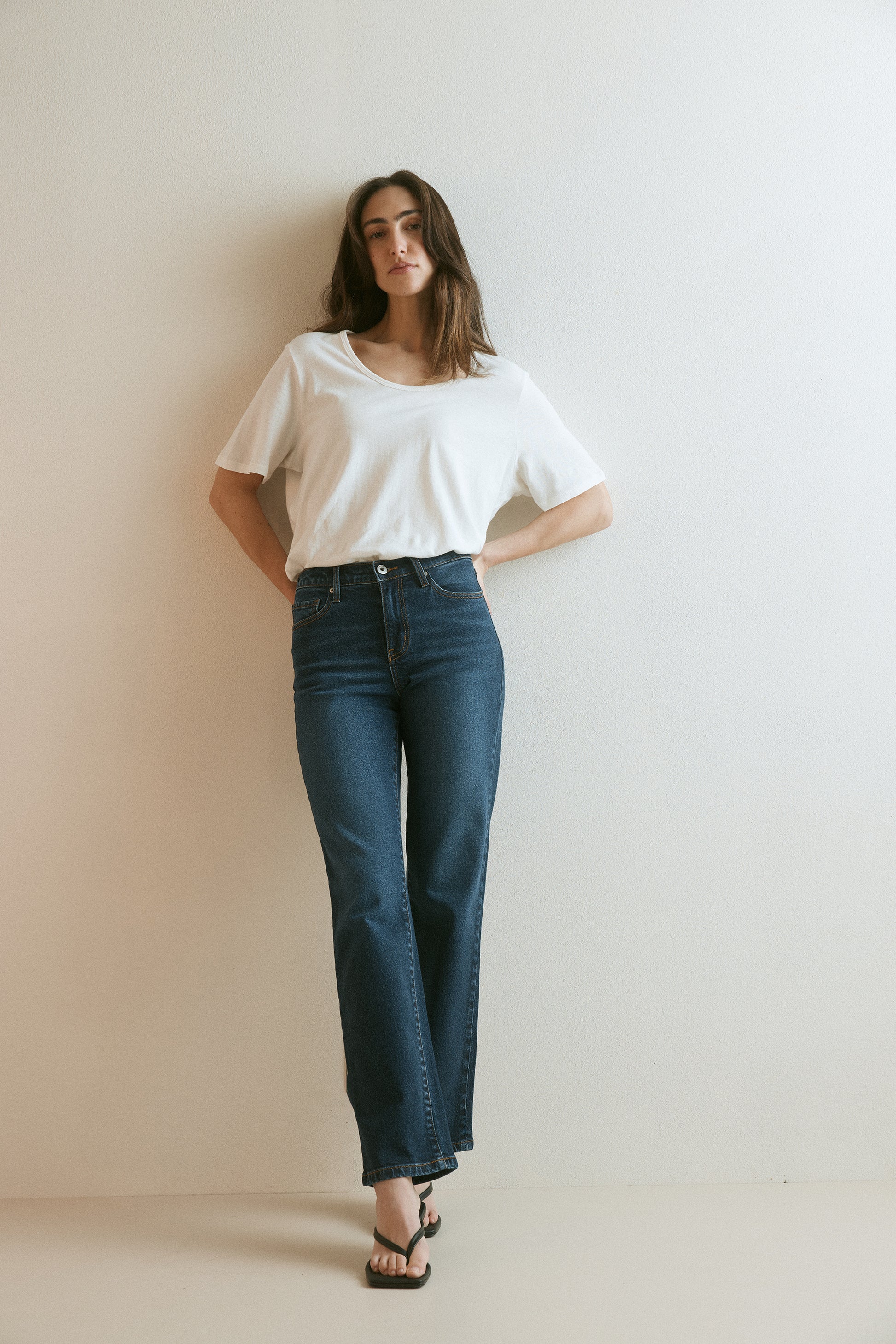 Outland Denim Lucy tee in white tucked 2