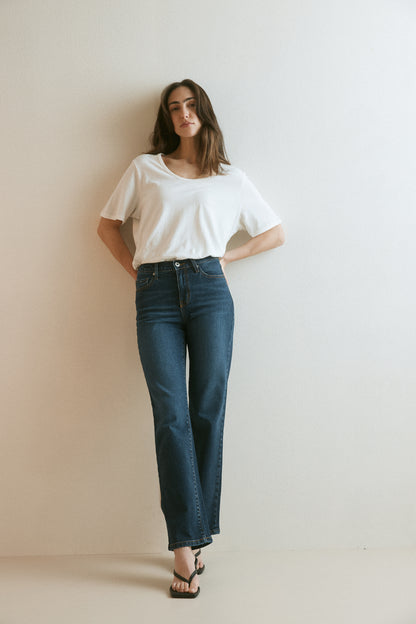 Outland Denim Lucy tee in white tucked 2
