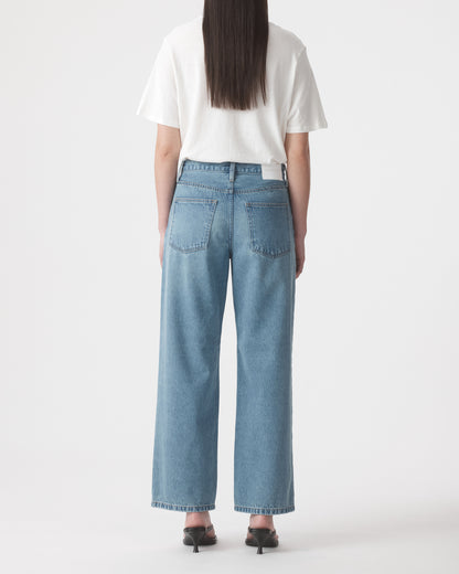 Outland Denim Lucy tee in white tucked back shot