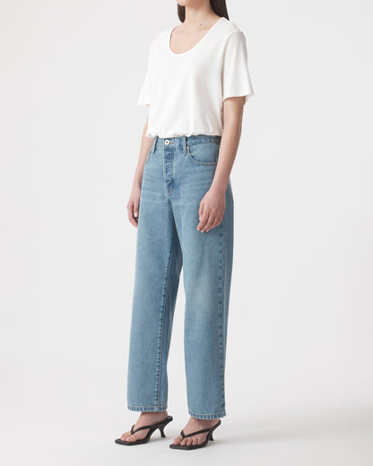 Outland Denim Lucy tee in white tucked side on