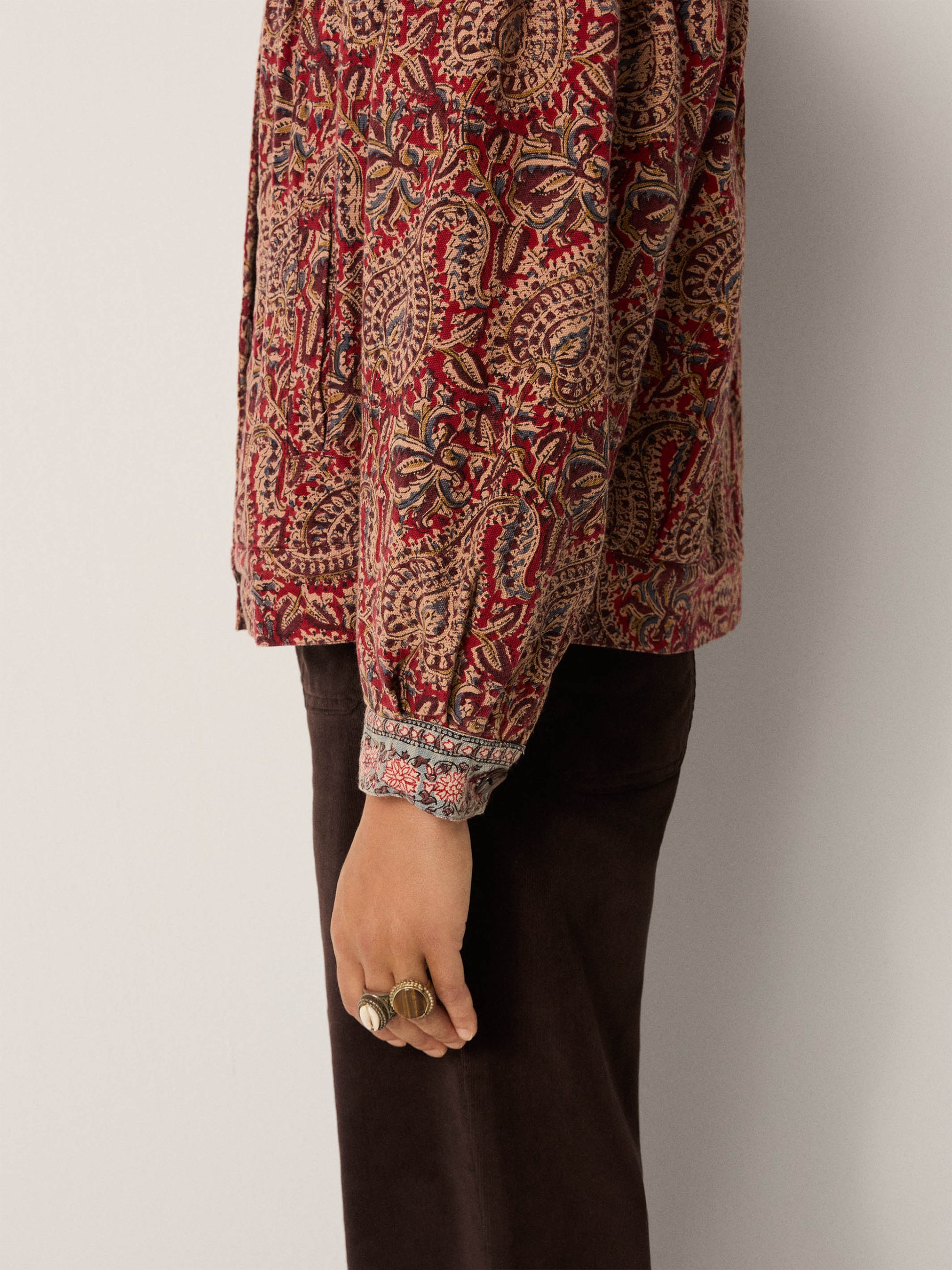 Maison Hotel Olivia Jacket in Johnny Walker close up of cuff