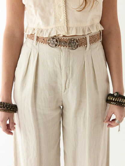 Maison Hotel Marisa Pant in off white close up