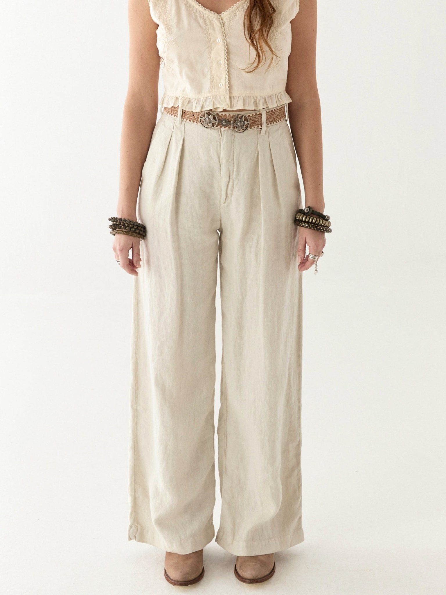 Maison Hotel Marisa Pant in off white full length 2