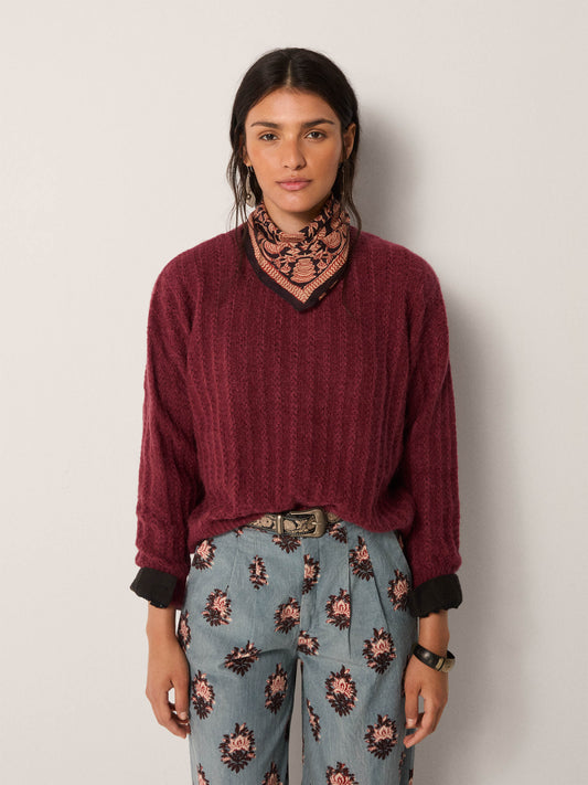 Maison Hotel Nina sweater in wine 1