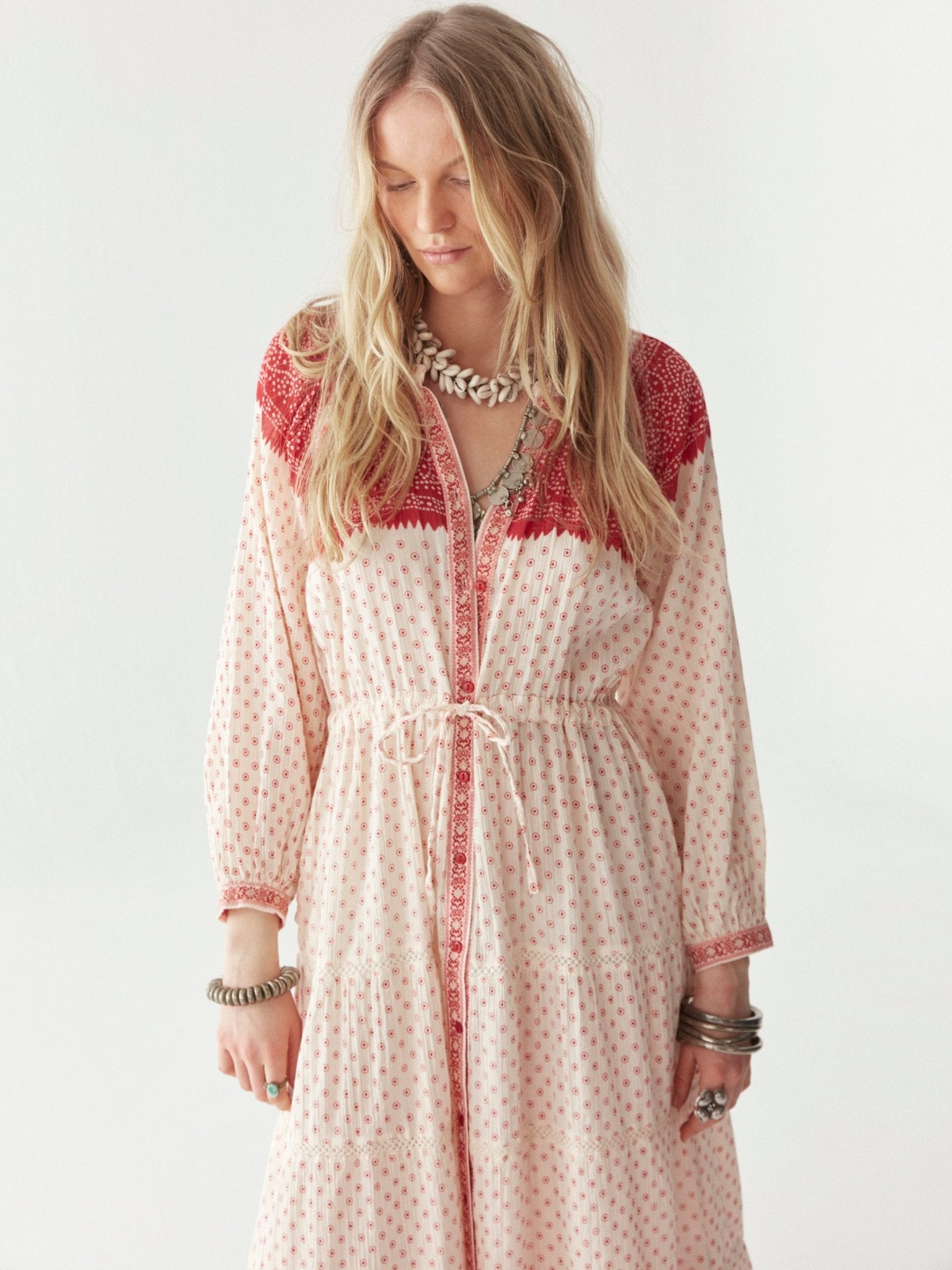 Maison Hotel Triana Dress – Passion Red on model 3