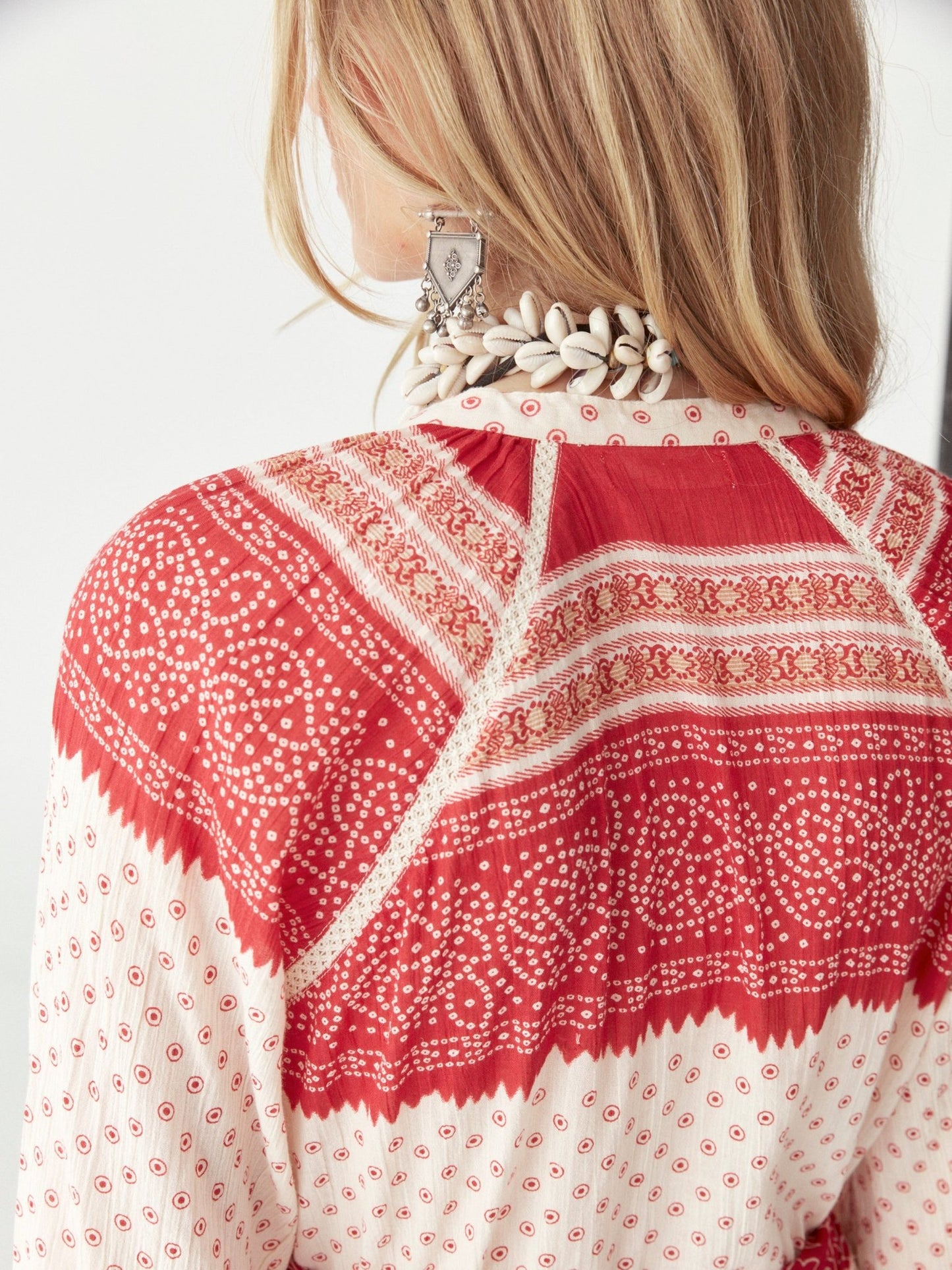 Maison Hotel Triana Dress – Passion Red on model close up back 