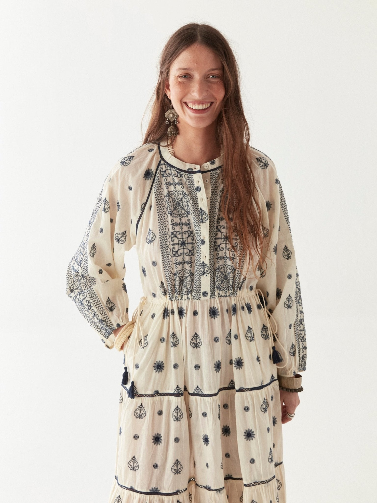 Maison Hotel Caroline Dress in off white close up
