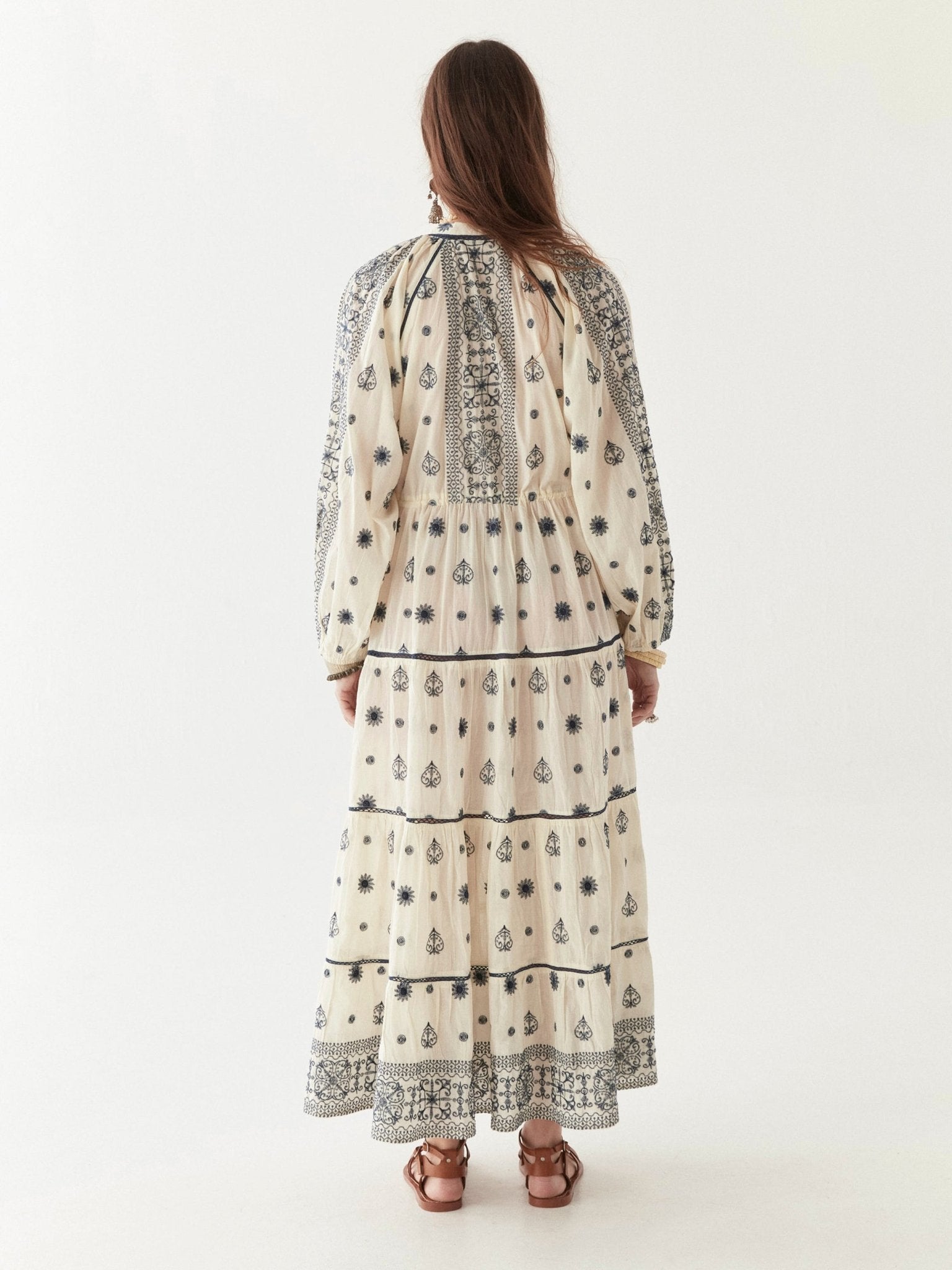 Maison Hotel Caroline Dress in off white back shot ful length