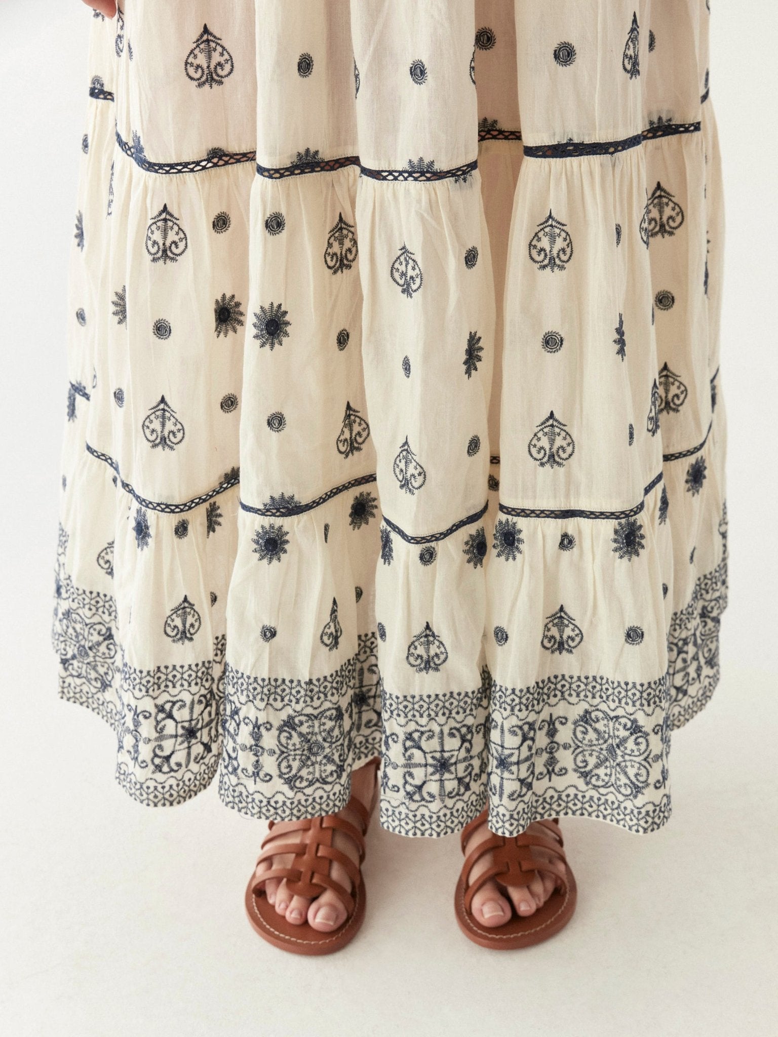 Maison Hotel Caroline Dress in off white close up of hem