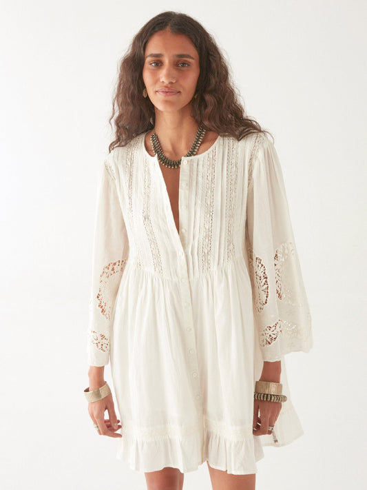 Maison Hotel Clementine Dress in White Lilies 2