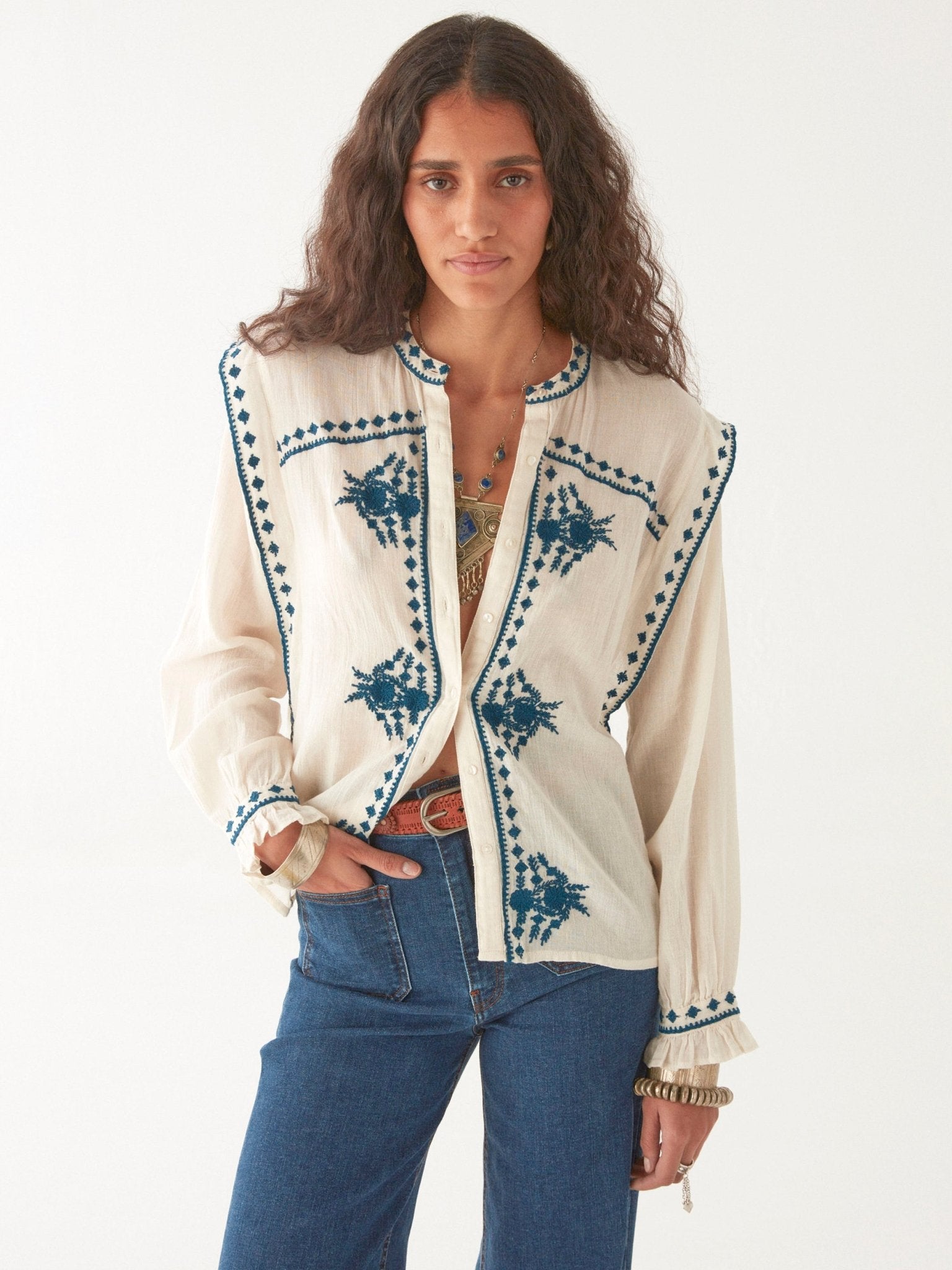 Maison Hotel Philippa Blouse in Panna Cotta – image 1