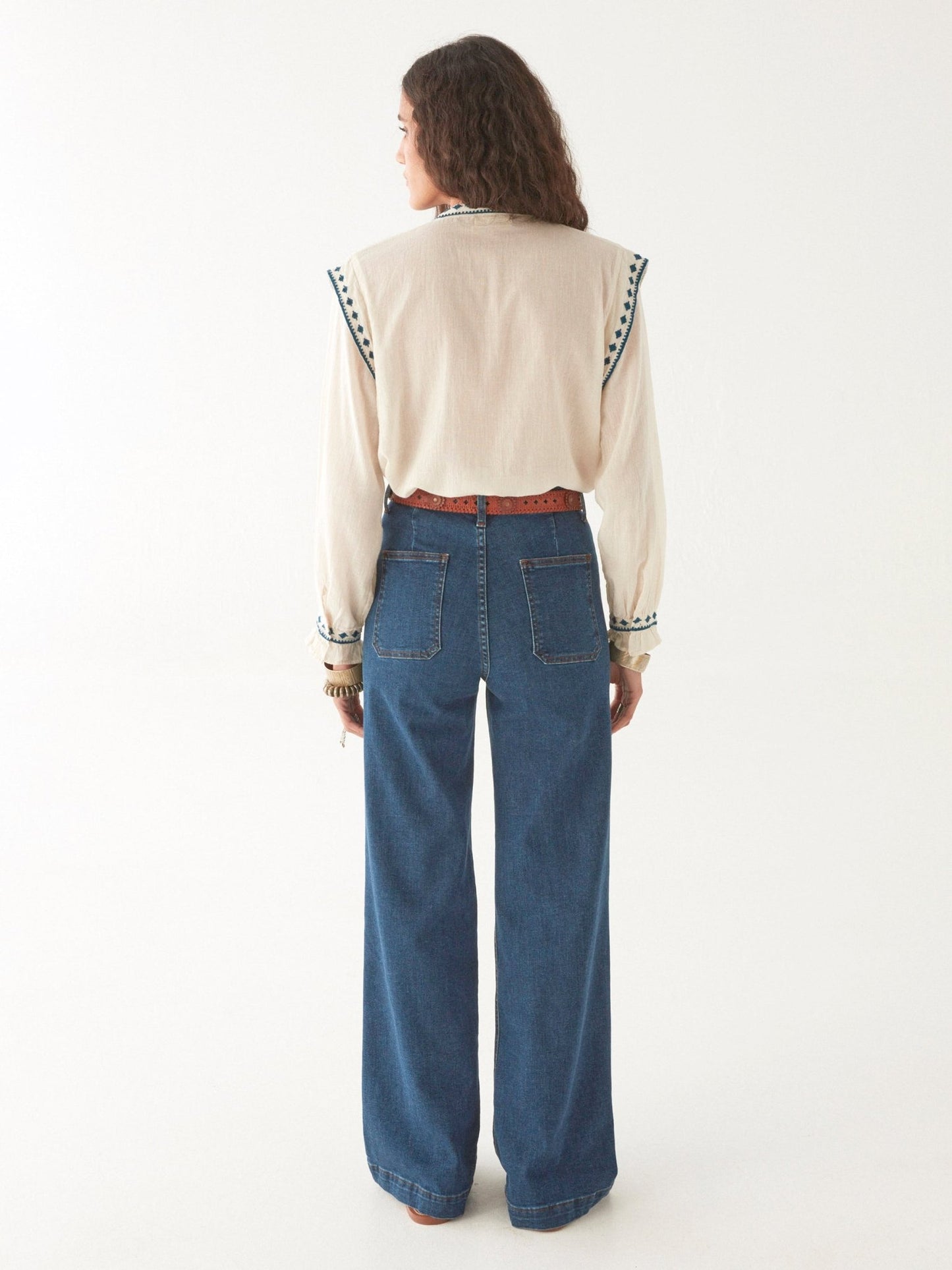 Maison Hotel Philippa Blouse in Panna Cotta back shot
